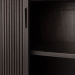 Roller Max sideboard - varnished teak - off black - 2 sliding doors White Cliff Studio Sideboard