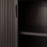 Roller Max sideboard - varnished teak - off black - 2 sliding doors White Cliff Studio Sideboard