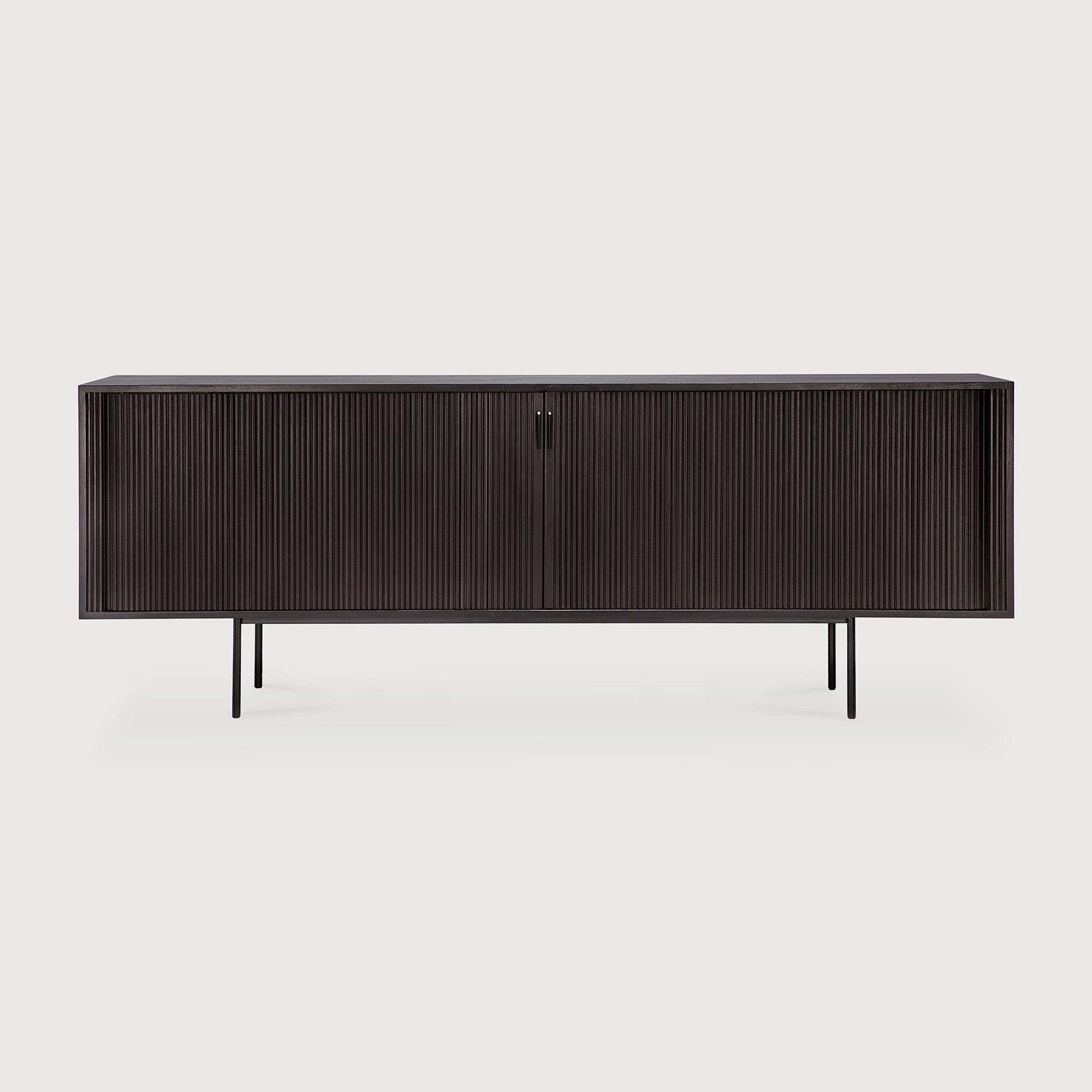 Roller Max sideboard - varnished teak - off black - 2 sliding doors White Cliff Studio Sideboard