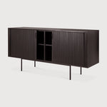 Roller Max sideboard - varnished teak - off black - 2 sliding doors White Cliff Studio Sideboard