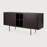 Roller Max sideboard - varnished teak - off black - 2 sliding doors White Cliff Studio Sideboard