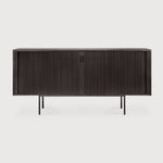 Roller Max sideboard - varnished teak - off black - 2 sliding doors White Cliff Studio Sideboard