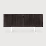 Roller Max sideboard - varnished teak - off black - 2 sliding doors White Cliff Studio Sideboard