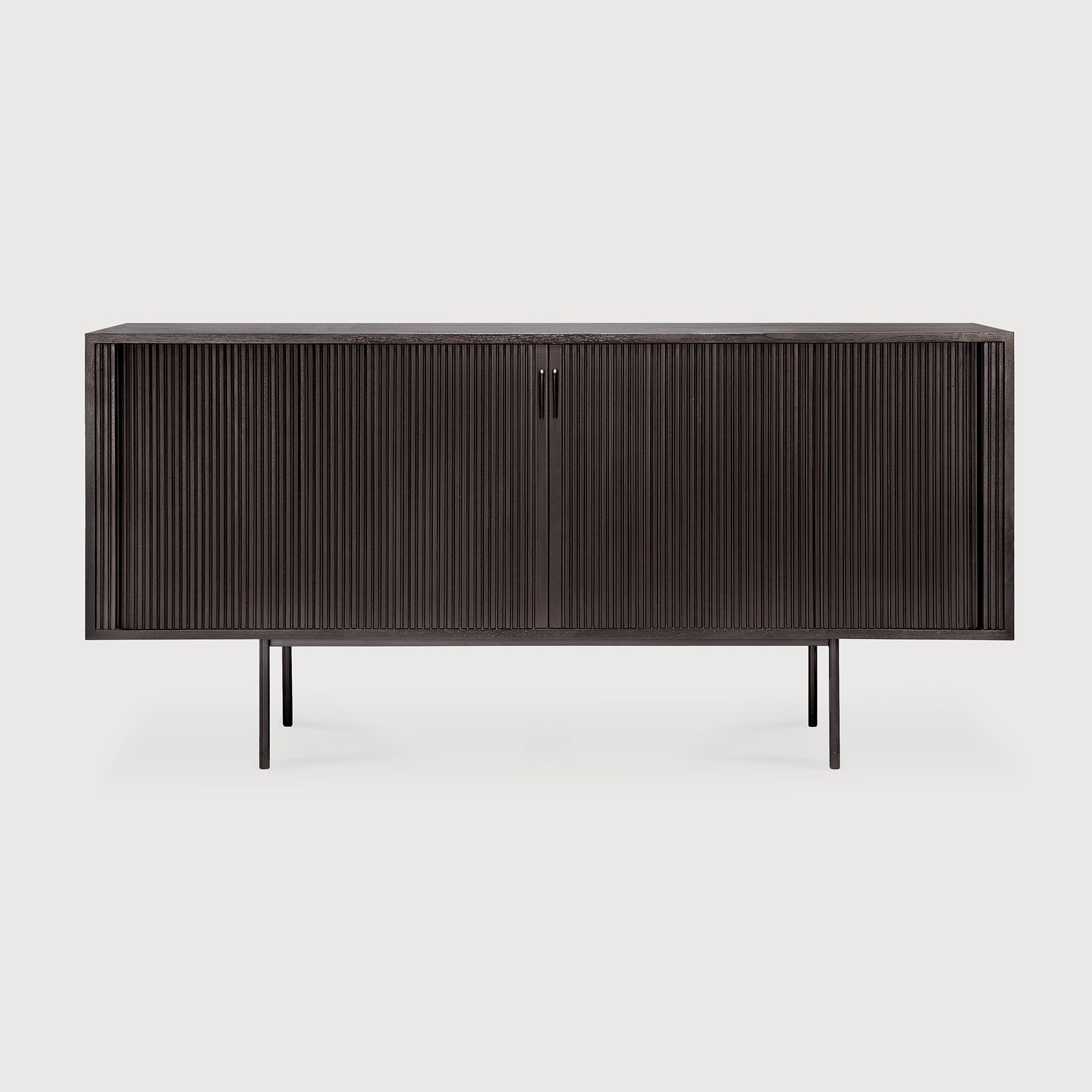Roller Max sideboard - varnished teak - off black - 2 sliding doors White Cliff Studio Sideboard