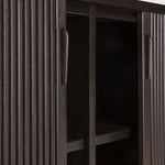 Roller Max sideboard - varnished teak - off black - 2 sliding doors White Cliff Studio Sideboard