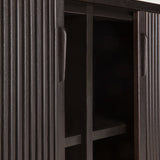 Roller Max sideboard - varnished teak - off black - 2 sliding doors White Cliff Studio Sideboard