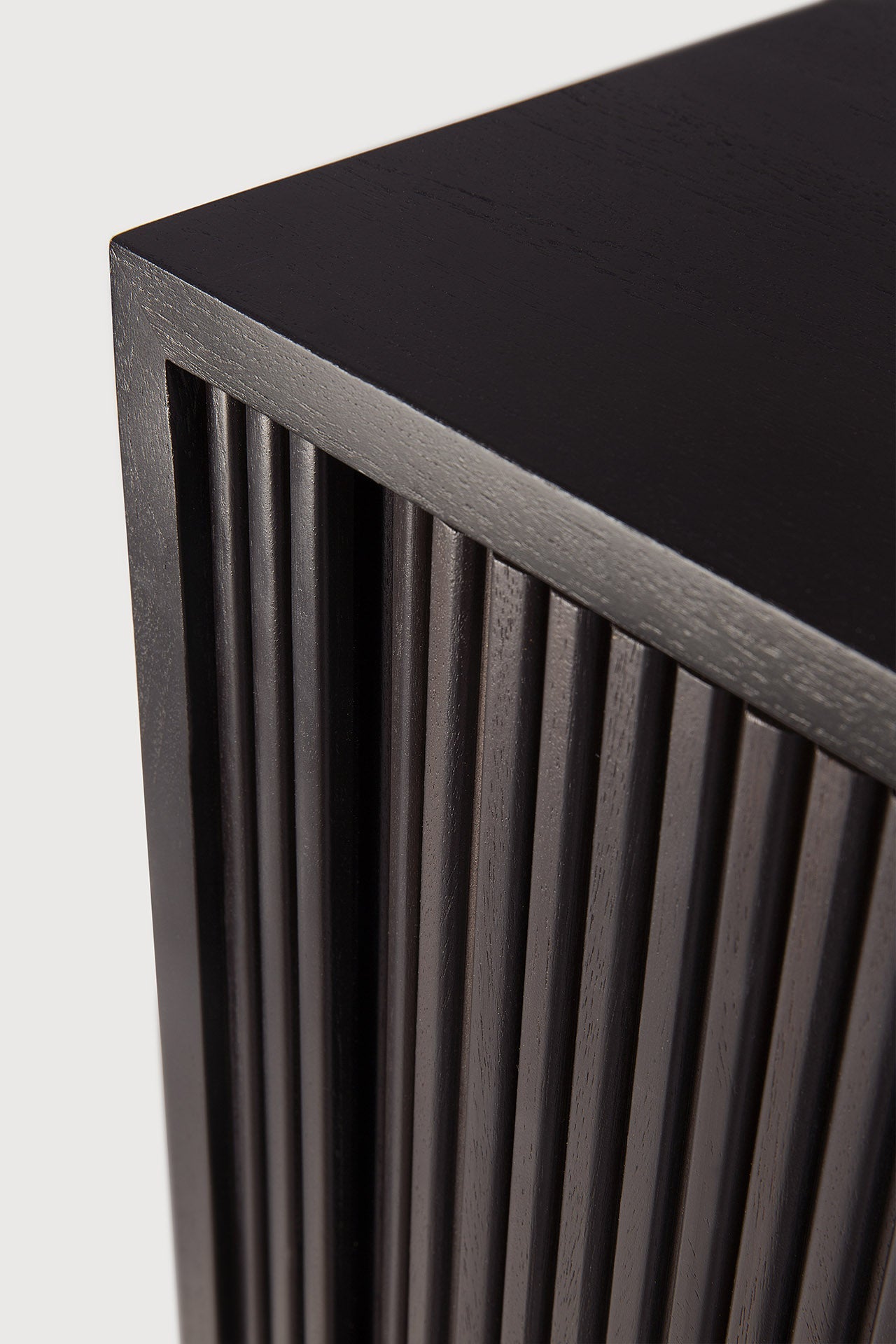 Roller Max sideboard - varnished teak - off black - 2 sliding doors White Cliff Studio Sideboard