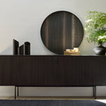 Roller Max sideboard - varnished teak - off black - 2 sliding doors White Cliff Studio Sideboard