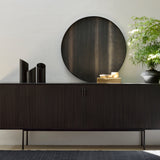 Roller Max sideboard - varnished teak - off black - 2 sliding doors White Cliff Studio Sideboard