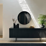 Roller Max sideboard - varnished teak - off black - 2 sliding doors White Cliff Studio Sideboard