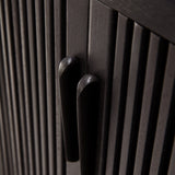 Roller Max sideboard - varnished teak - off black - 2 sliding doors White Cliff Studio Sideboard