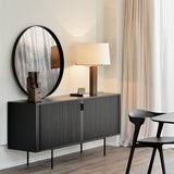 Roller Max sideboard - varnished teak - off black - 2 sliding doors White Cliff Studio Sideboard