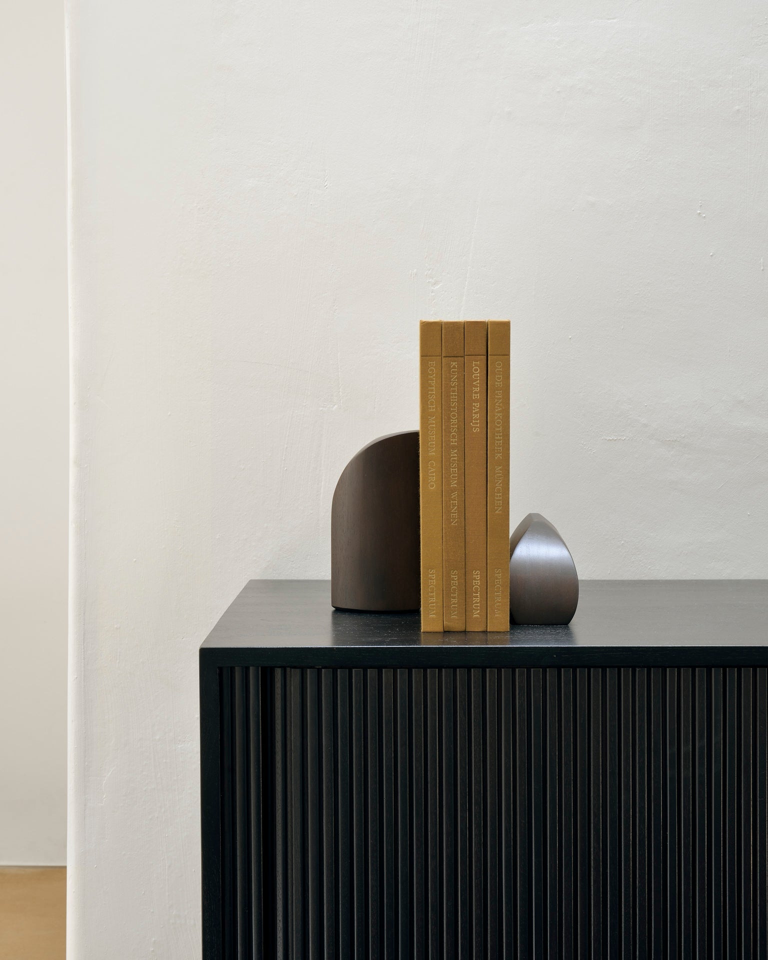 Roller Max sideboard - varnished teak - off black - 2 sliding doors White Cliff Studio Sideboard