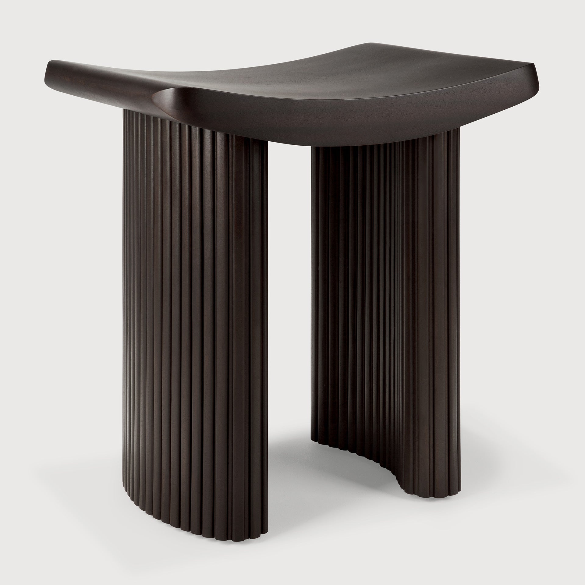 Roller Max stool - varnished mahogany - dark brown White Cliff Studio Stool