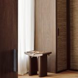 Roller Max stool - varnished mahogany - dark brown White Cliff Studio Stool