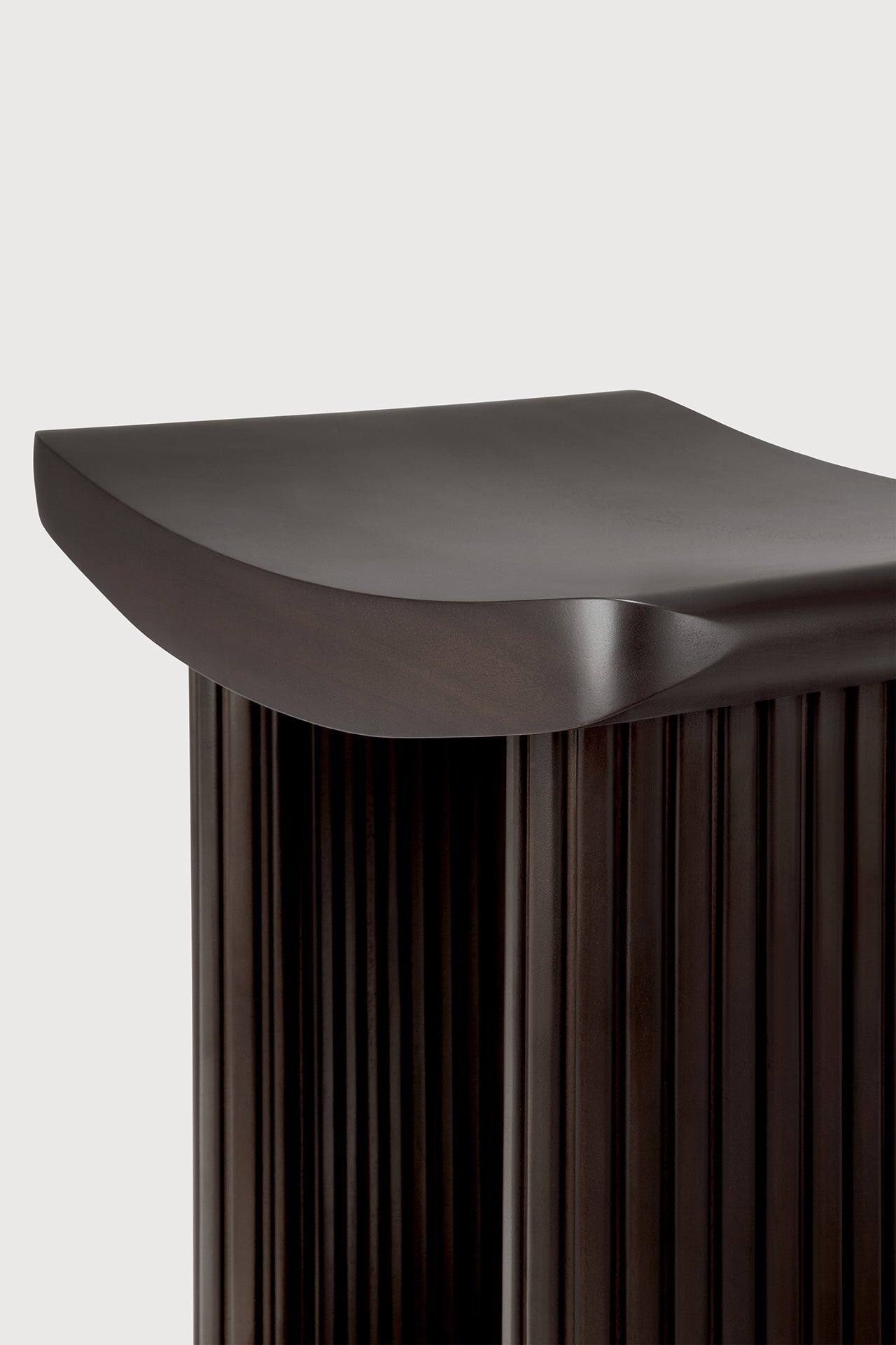 Roller Max stool - varnished mahogany - dark brown White Cliff Studio Stool