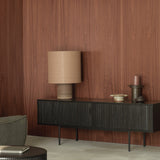 Roller Max TV cupboard - varnished teak - off black - 2 sliding doors - 1 inside drawer White Cliff Studio Media Console