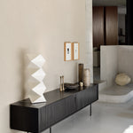 Roller Max TV cupboard - varnished teak - off black - 2 sliding doors - 1 inside drawer White Cliff Studio Media Console