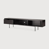 Roller Max TV cupboard - varnished teak - off black - 2 sliding doors - 1 inside drawer White Cliff Studio Media Console