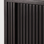 Roller Max TV cupboard - varnished teak - off black - 2 sliding doors - 1 inside drawer White Cliff Studio Media Console