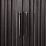 Roller Max TV cupboard - varnished teak - off black - 2 sliding doors - 1 inside drawer White Cliff Studio Media Console