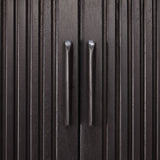 Roller Max TV cupboard - varnished teak - off black - 2 sliding doors - 1 inside drawer White Cliff Studio Media Console