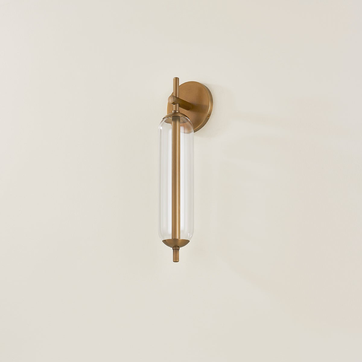 Ryan Exterior Wall Sconce in Patina Brass, Small White Cliff Studio Outdoor Lighting