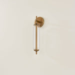 Ryan Exterior Wall Sconce in Patina Brass, Small White Cliff Studio Outdoor Lighting