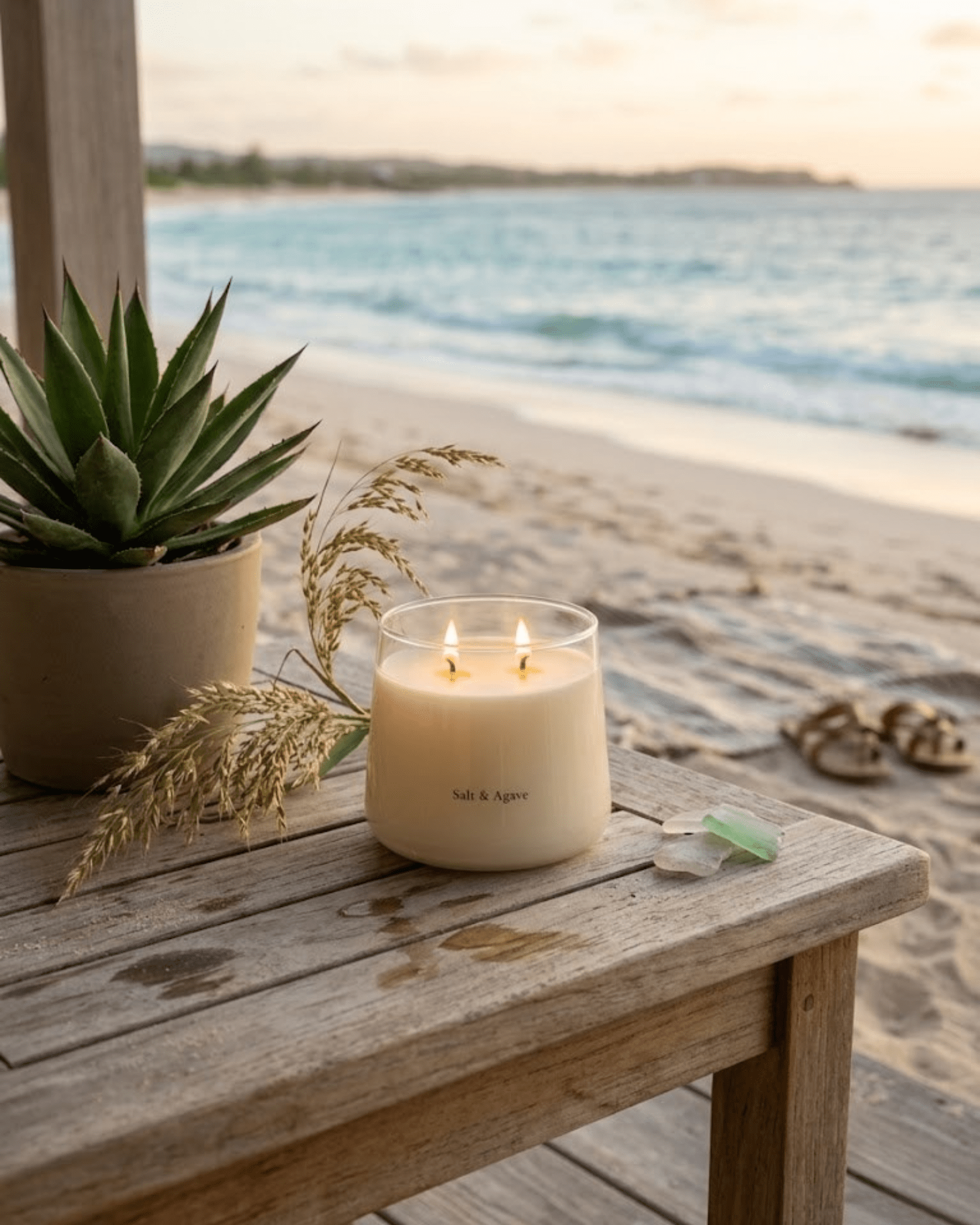 Salt & Agave Candle White Cliff Studio Candles