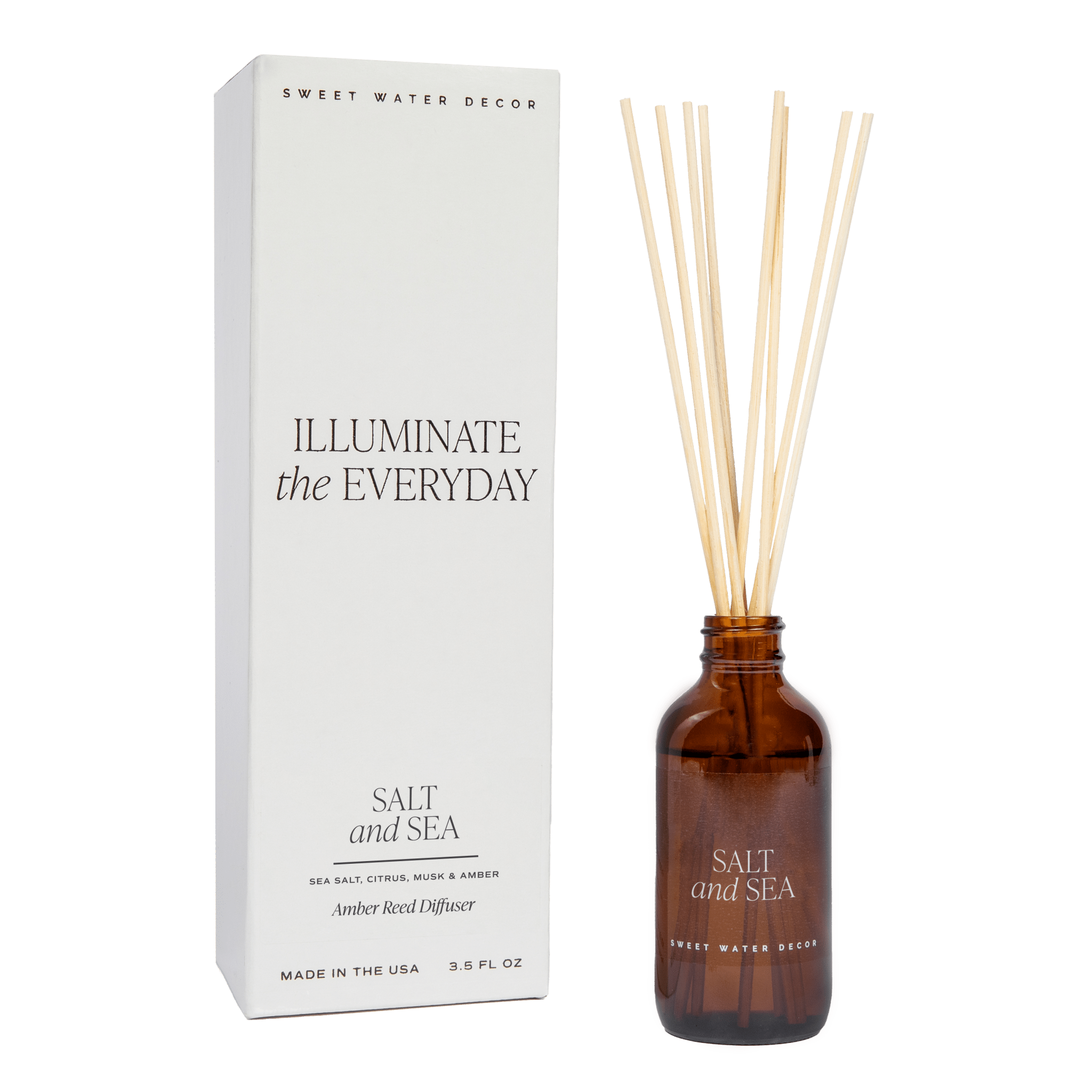 Salt and Sea Amber Reed Diffuser White Cliff Studio Reed Diffusers