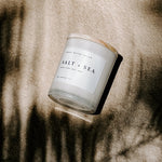 Salt and Sea Soy Candle - White Jar - 11 oz White Cliff Studio Candles and Candle Accessories