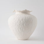 Sasha Textured Ceramic Vase - Ivory Cream 14.8" Home Decor