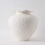 Sasha Textured Ceramic Vase - Ivory Cream 14.8" Home Decor