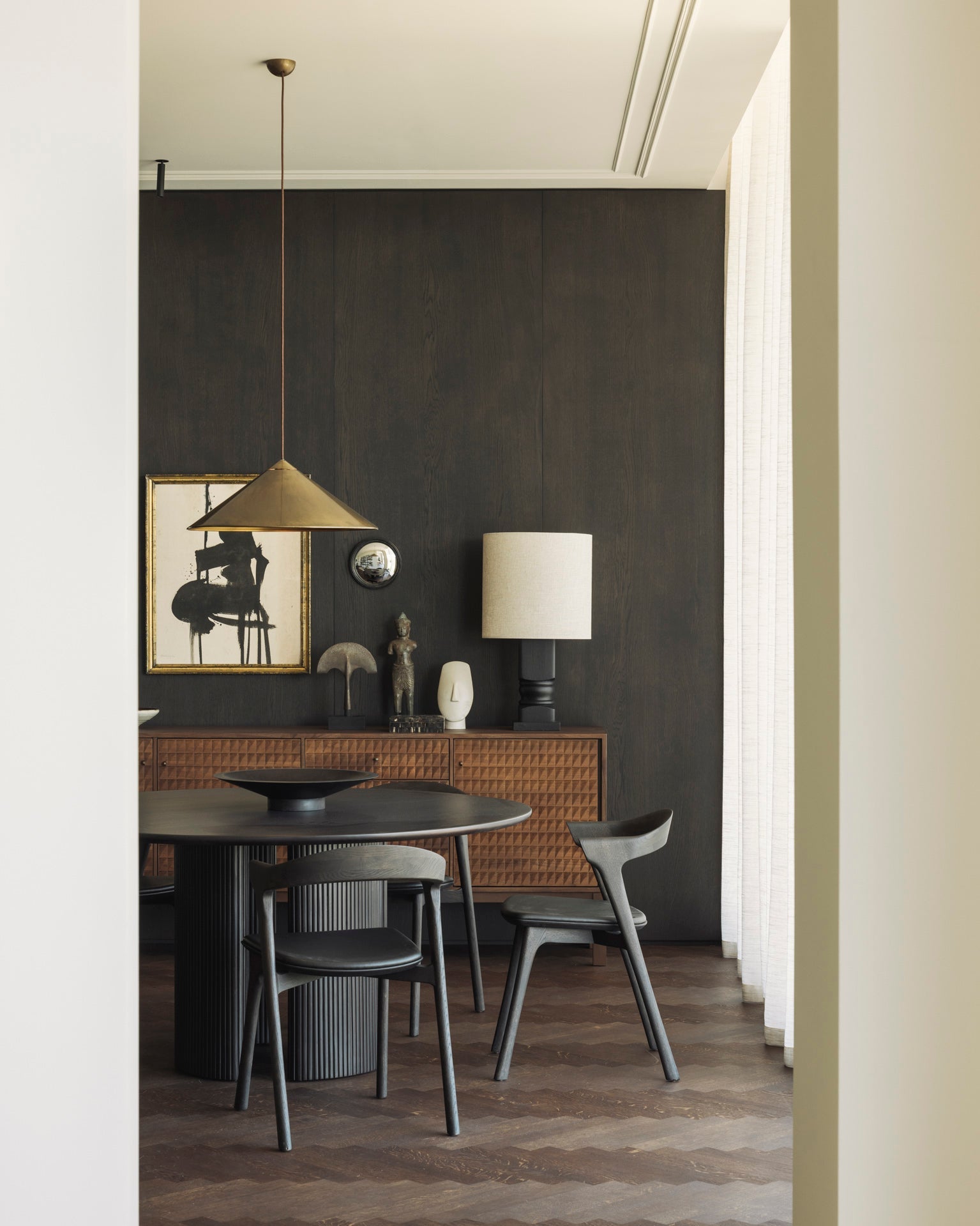 Satellite bowl - varnished mahogany - dark brown White Cliff Studio Decorative Bowls