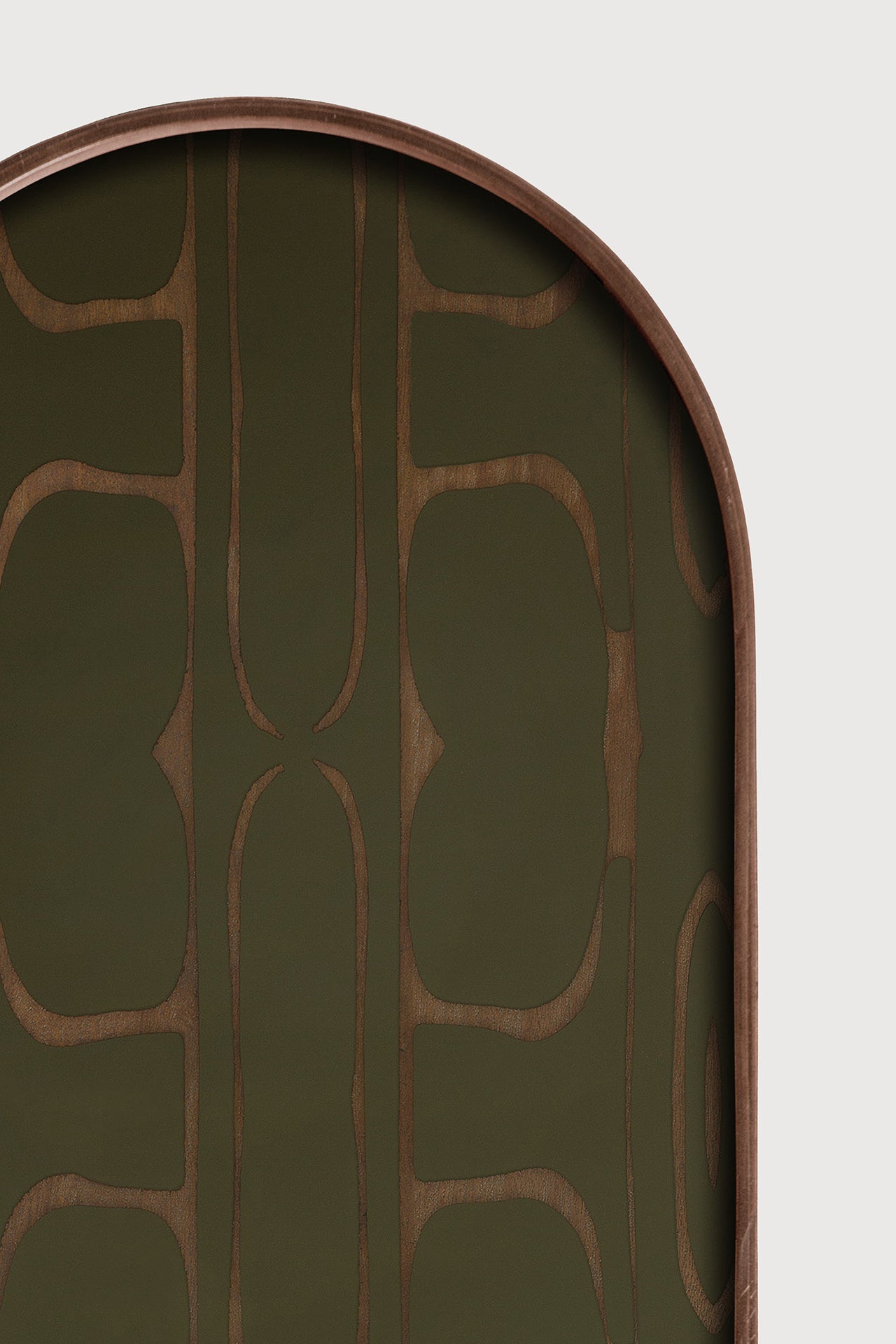 Second Nature tray - Moss - glass - oblong - M White Cliff Studio Trays