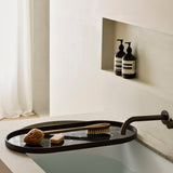 Second Nature tray - Moss - glass - oblong - M White Cliff Studio Trays