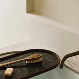 Second Nature tray - Moss - glass - oblong - M White Cliff Studio Trays