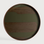Second Nature tray - Moss - glass - round - L White Cliff Studio Trays
