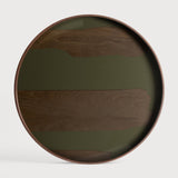 Second Nature tray - Moss - glass - round - L White Cliff Studio Trays