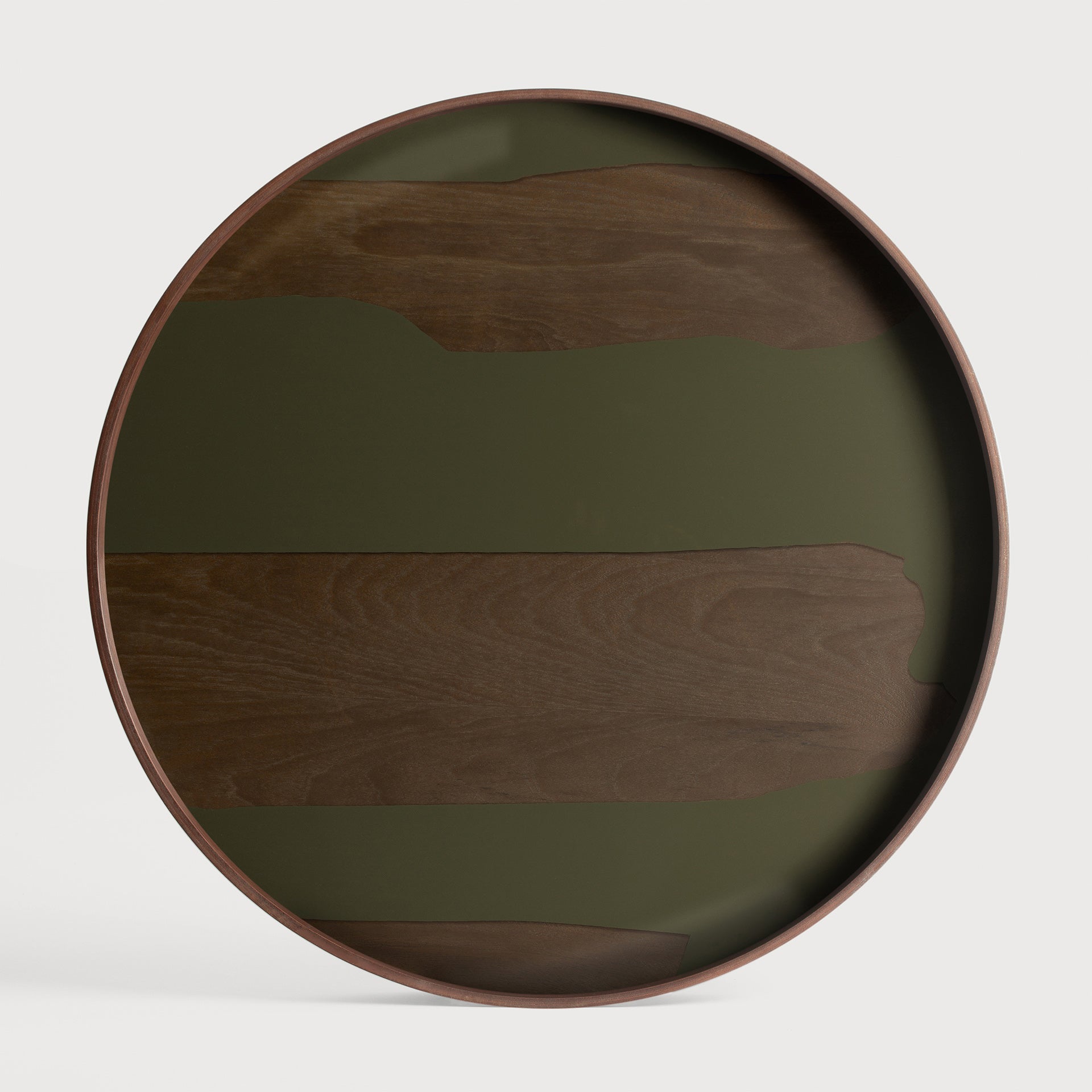 Second Nature tray - Moss - glass - round - L White Cliff Studio Trays