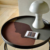 Second Nature tray - Moss - glass - round - S White Cliff Studio Trays