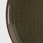 Second Nature tray - Moss - glass - round - S White Cliff Studio Trays