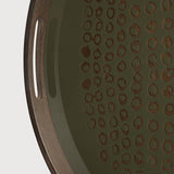 Second Nature tray - Moss - glass - round - S White Cliff Studio Trays