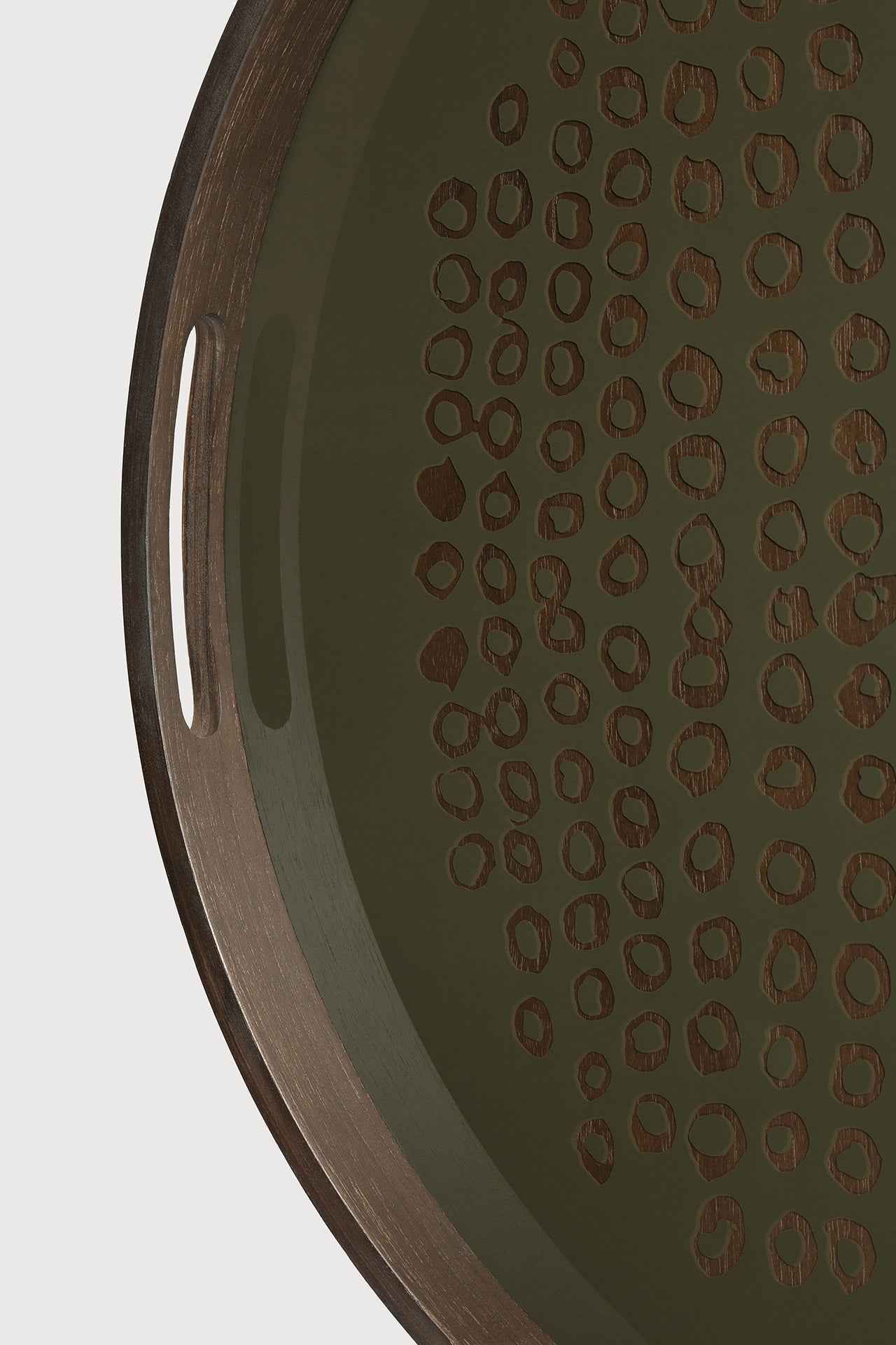 Second Nature tray - Moss - glass - round - S White Cliff Studio Trays