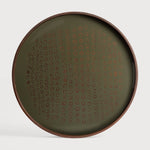 Second Nature tray - Moss - glass - round - S White Cliff Studio Trays