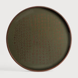 Second Nature tray - Moss - glass - round - S White Cliff Studio Trays