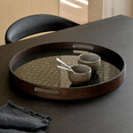 Second Nature tray - Moss - glass - round - S White Cliff Studio Trays