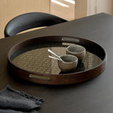 Second Nature tray - Moss - glass - round - S White Cliff Studio Trays