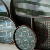 Second Nature tray - Moss - glass - round - XL White Cliff Studio Trays