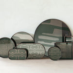 Second Nature tray - Moss - glass - round - XL White Cliff Studio Trays